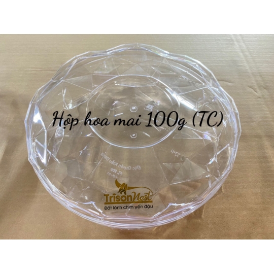 HỘP NHỰA TRÒN HOA MAI T1119 (100G)
